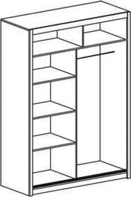Skriňa s posuvnými dverami so zrkadlom Vista 150 cm - dub sonoma