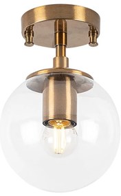 Stropné svietidlo v bronzovej farbe so skleneným tienidlom ø 15 cm Atmaca – Opviq lights