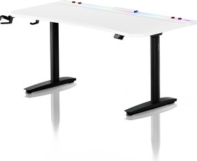 Elektrický herný stôl RGB s držiakmi, bielo-čierny, 160 cm: Diablo X-Forge 1600