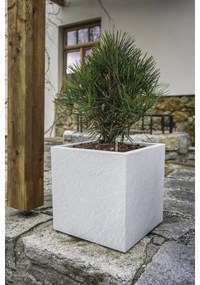 Flower Lover Samozavlažovací kvetináč Cubico Stone biela, 27 cm, 27 cm