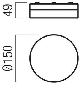 Redo 01-3733 - LED Stropné svietidlo FRISBI LED/8W/230V IP44 čierna