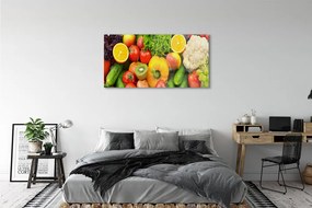 Obraz plexi Karfiol uhorka kiwi 125x50 cm