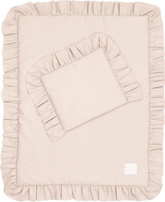 Sada do postieľok s volánom krémová 50x65cm