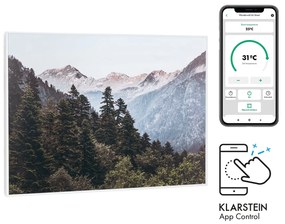 Klarstein Wonderwall Air Art Smart, infračervený ohrievač, 80 x 60 cm, 500 W, nástenná inštalácia, hora