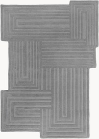 Ručne všívaný vlnený koberec's reliéfnou štruktúrou Zen Rectangles