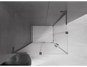 Mexen Velar L Duo, sprchový kút s posuvnými dverami 100 x 90 cm, 8mm sklo námraza, brúsený grafit, 871-100-090-02-33-66