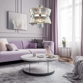 Luster Aurelia, 1x krištáľové/chrómové kovové tienidlo, (fi 54cm), ch