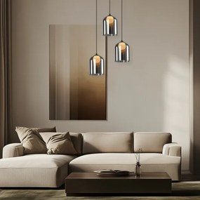 Závesný luster KLEA na lanku 1xG9/15W/230V dymovo čierny