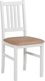 Jedálenská stolička Bono, biela/béžová látka