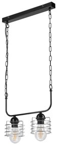 Luster na reťazi MORGAN 2xE27/60W/230V čierna/chróm