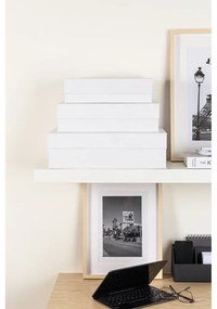 Biele kartónové úložné boxy v súprave 3 ks s vekom 42,5x29,5x13 cm Kian Paper Laminate – Bigso