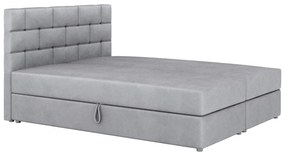 Manželská posteľ Boxspring 140x200 cm Waller Comfort (sivá) (s roštom a matracom). Akcia -20%. Vlastná spoľahlivá doprava až k Vám domov. 1056372