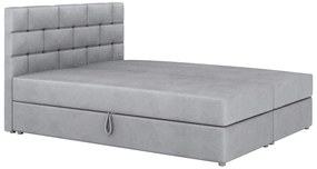 Manželská posteľ Boxspring 140x200 cm Waller (sivá) (s roštom a matracom). Akcia -20%. Vlastná spoľahlivá doprava až k Vám domov. 1007722