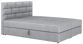 Manželská posteľ Boxspring 140x200 cm Waller (sivá) (s roštom a matracom). Vlastná spoľahlivá doprava až k Vám domov. 1007722