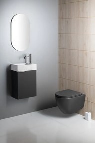 Isvea Isvea, INFINITY závesná WC misa, Rimless, 36,5x53cm, antracit, 10NF02004-2C