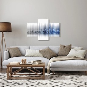 Obraz - Panoráma mesta, modro-šedé (90x60 cm)