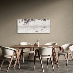 Obraz múru s kyticou (120x50 cm)