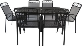 Záhradná kovová stolička 4 ks BABU, čierna