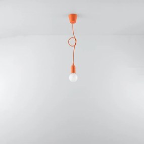 Závesné svietidlo Diego 1, oranžové telo svietidla