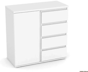 Drevona, komoda, REA AMY 7, biela