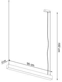 Závesné LED svietidlo Pinne 90, 1x LED 25w, 3000k, w