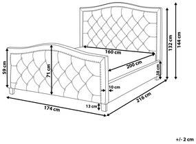 Posteľ béžová čalúnená 160x200 cm AUREL Beliani