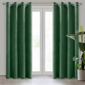 ZATEMŇOVACÍ ZÁVES NA KRÚŽKOCH DARLA SADA 2KS 140X250 CM TMAVOZELENÁ