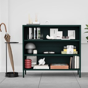 Nízky policový regál LUCA, 1000 x 900 x 350 mm, Modern: fľaškovo zelená farba