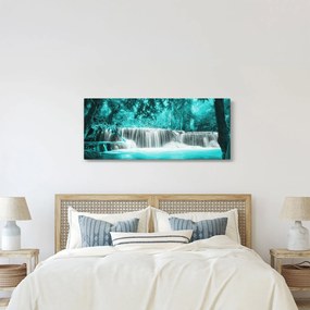 Obraz - Modrý vodopád (120x50 cm)