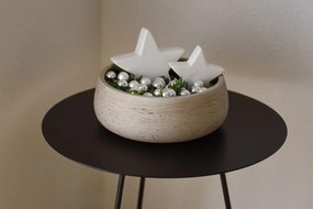 Dekoračná miska PERA, sklolaminát, Ø 27 cm, béžová