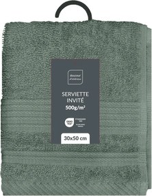 Šalviový zelený froté bavlnený uterák 30x50 cm Tendresse – douceur d'intérieur