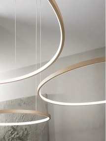 Ondaluce - LED stmievateľný luster na lane SOEL LED/38W/230V pr. 80 cm zlatý