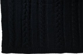 Čierny pletený pléd Twist - 130*180 cm