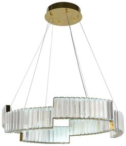 LED Stmievateľný luster na lanku LED/40W/230V 3000-6500K zlatá + diaľkové ovládanie