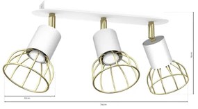 Bodové svietidlo DANTE 3xGU10/25W/230V biela/zlatá