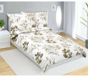 Bellatex Saténové prestieradlá Listy hnedé , 140 x200 cm, 70 x 90 cm, 140 x 200 cm, 70 x 90 cm