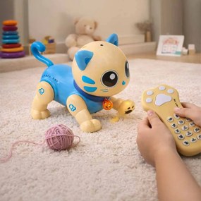 KIK Interaktívna mačka na diaľkové ovládanie RC robot, modrá