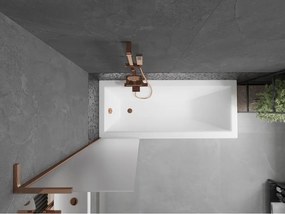 Mexen Next L, 1-krídlová vaňová zástena 50 x 150 cm, 6mm sklo námraza, ružové zlato profil, 895-050-000-03-30-60