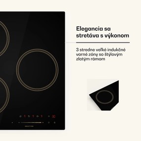 Klarstein Victoria indukčná varná doska, 45 cm, 6 600 W, 3 varné zóny, ovládanie posuvníkom, boost