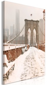Artgeist Obraz - Brooklyn Bridge in Sepia (1 Part) Vertical Veľkosť: 40x60, Verzia: Standard