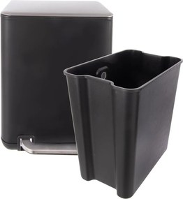 Čierny pedálový odpadkový kôš z nehrdzavejúcej ocele 20 l Black – Orion