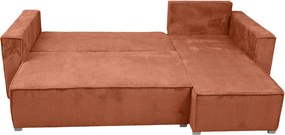 AKCIA Terakotová rohová pohovka SMART COSARO, obojstranná + 2 vankúšiky ZADARMO II. akosť
