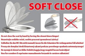 Sapho Sapho, AVVA Slim WC sedátko s pomalým zatváraním, biela/chróm, 100787