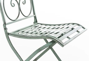 Kovová skladacia stolička Sibell - Zelená antik