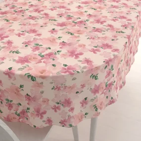 Biante Zamatový oválny obrus Tamara TMR-039 Ružovo-fialové akvarelové kvety na svetlo lososovom 100x140 cm