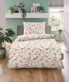 Krepové obliečky FLORAL CREAM krémové Rozmer obliečky: 70 x 90 cm | 140 x 200 cm