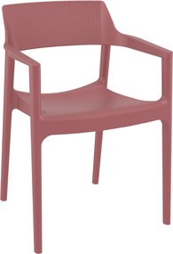 TULUM záhradná stolička s podrúčkami marsala