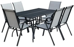 Rojaplast Záhradné kreslo XT1012C kovové - šedá textília
