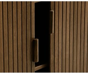 Hnedá skrinka v dekore duba s posuvnými dverami 113x90 cm Cavo – Unique Furniture