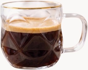 Borosilikátové šálky na espresso Geo Gold, 4 ks
